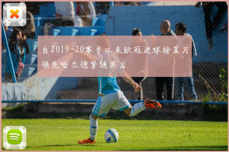 自2019-20赛季以来欧冠进球榜莱万领先哈兰德紧随其后